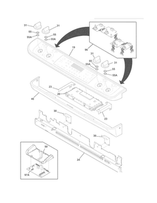 Backguard Diagram and Parts List for CPES3085KF5  Frigidaire Range