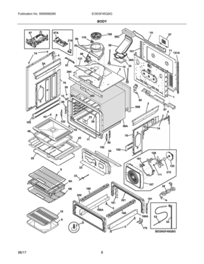 04 - BODY Diagram and Parts List for EI30GF45QSG  Frigidaire Range