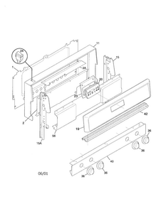 Backguard Diagram and Parts List for FGFB64CJSC  Frigidaire Range