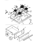 TOP / DRAWER Diagram and Parts List for FEF350BADD  Frigidaire Range