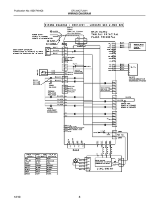 Wiring Diagram Diagram and Parts List for EFLW427UIW1  Frigidaire Washer
