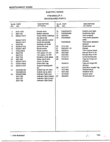 Backguard Parts Page 2 Diagram and Parts List for 4893A  Frigidaire Range