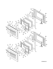 Doors Diagram and Parts List for 79049533314  Kenmore Wall Oven