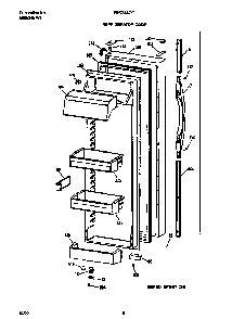 Refrigerator Door Diagram and Parts List for FRS24AGGW9  Frigidaire Refrigerator