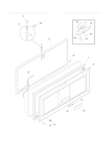Door Diagram and Parts List for GLFC1526FW9  Frigidaire Freezer