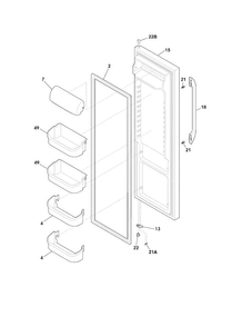 Refrigerator Door Diagram and Parts List for FFHS2611LBK  Frigidaire Refrigerator