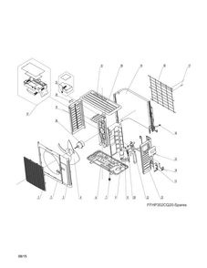 Recommended Spare Parts Diagram and Parts List for FFHP302CQ20  Frigidaire Air Conditioner
