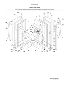 Fresh Food Door Diagram and Parts List for 25370443417  Kenmore Refrigerator