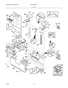 Cabinet Diagram and Parts List for GRFG2353AF1  Frigidaire Refrigerator