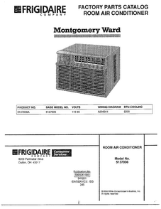 Room Air Conditioner/front Cover Diagram and Parts List for 5137006A  Frigidaire Air Conditioner