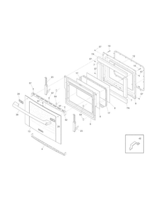 Door Diagram and Parts List for EW30DS75KS4  Electrolux Range