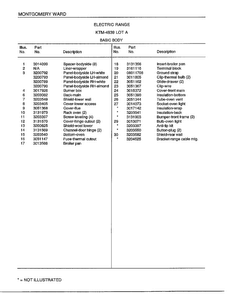 Basic Body Page 2 Diagram and Parts List for 4839A  Frigidaire Range
