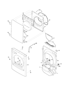 Front Panel/lint Filter Diagram and Parts List for FARE1011MW1  Frigidaire Dryer