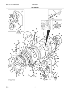 Motor/Tub Diagram and Parts List for EFLS627UTT2  Frigidaire Washer