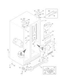 Cabinet Diagram and Parts List for FGHC2355PF0  Frigidaire Refrigerator