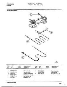Frigidaire Range Page 4 Diagram and Parts List for 4231  Frigidaire Range