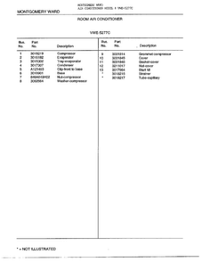 Room Air Conditioner Page 10 Diagram and Parts List for 5277C  Frigidaire Air Conditioner