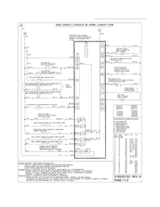 Wiring Diagram Diagram and Parts List for FPES3085KFF  Frigidaire Range