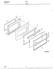 Door Diagram and Parts List for 484367A  Frigidaire Range
