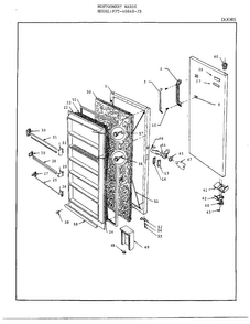 Doors Diagram and Parts List for 40848-7B  Frigidaire Freezer
