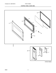 Control Panel, Door, Misc. Diagram and Parts List for FMOS1746BSA  Frigidaire Microwave