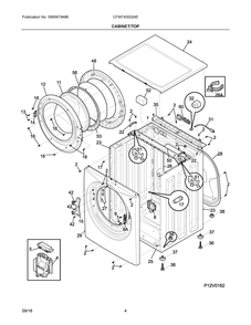 Cabinet/Top Diagram and Parts List for CFW7400QW0  Frigidaire Washer