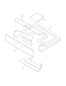 Control Panel Diagram and Parts List for FFEW3025PBB  Frigidaire Wall Oven