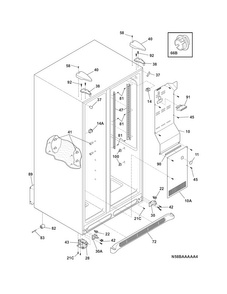 Cabinet Diagram and Parts List for FFHS2311PF6A  Frigidaire Refrigerator