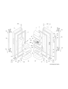 Fresh Food Door Diagram and Parts List for FPBC2277RF4  Frigidaire Refrigerator