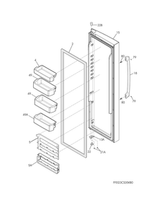 Refrigerator Door Diagram and Parts List for EI23CS35KS3A  Electrolux Refrigerator