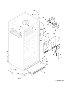 Cabinet Diagram and Parts List for FFHT1821QW3  Frigidaire Refrigerator