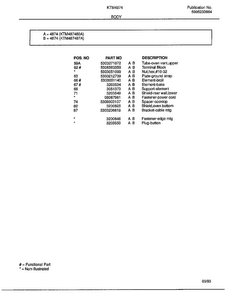 Body Page 3 Diagram and Parts List for 4874-87A  Frigidaire Range