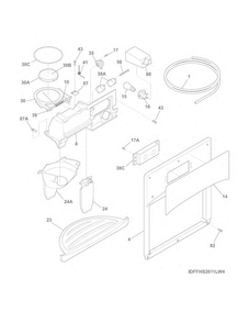 Ice & Water Dispenser Diagram and Parts List for FFHS2611PFBA  Frigidaire Refrigerator