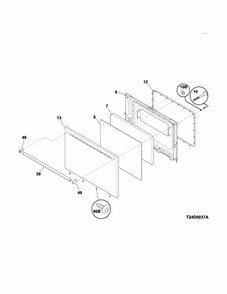 Door Diagram and Parts List for 79073033311  Kenmore Range