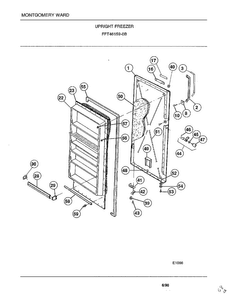Upright Freezer Diagram and Parts List for 46159B  Frigidaire Freezer