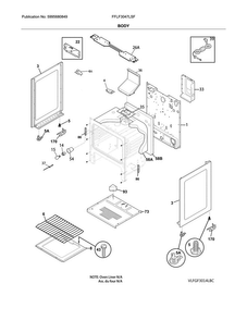 Body Diagram and Parts List for FFLF3047LSF  Frigidaire Range