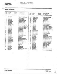 Frigidaire Range-gas Page 6 Diagram and Parts List for 2281  Frigidaire Range