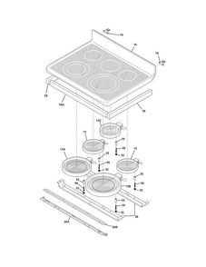 Main Top Diagram and Parts List for CGEF304DKF4  Frigidaire Range