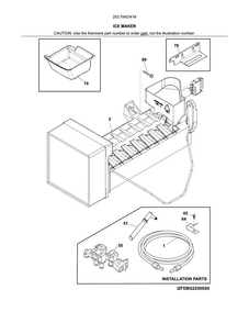 Ice Maker Diagram and Parts List for 25370423418  Kenmore Refrigerator