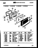 DOOR PARTS Diagram and Parts List for 30-2538-66-05  Tappan Range
