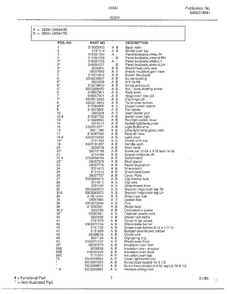 Body Page 2 Diagram and Parts List for 285647B  Frigidaire Range