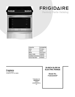 01 - COVER SHEET Diagram and Parts List for FGES3065PFM  Frigidaire Range