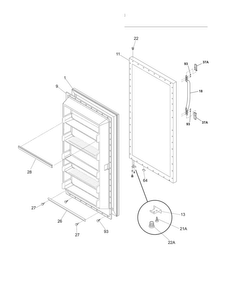 Door Diagram and Parts List for TFRU17B2JWC  Tappan Freezer