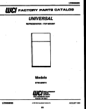 COVER Diagram and Parts List for GTN198DH1  Frigidaire Refrigerator