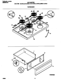 TOP / DRAWER Diagram and Parts List for MEF350SFDB  Frigidaire Range