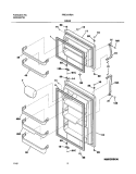 DOOR Diagram and Parts List for FRT21HR6AB1  Frigidaire Refrigerator
