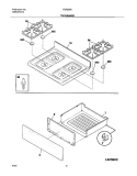 TOP / DRAWER Diagram and Parts List for FGF355ASC  Frigidaire Range
