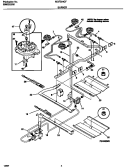BURNER Diagram and Parts List for MGF354CFSD  Frigidaire Range