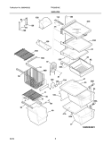 SHELVES Diagram and Parts List for FRS26BH6CB4  Frigidaire Refrigerator