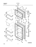 DOOR Diagram and Parts List for GRT18C6AW1  Gibson Refrigerator
